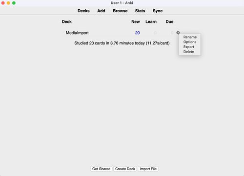 Anki Rename Deck Screenshot